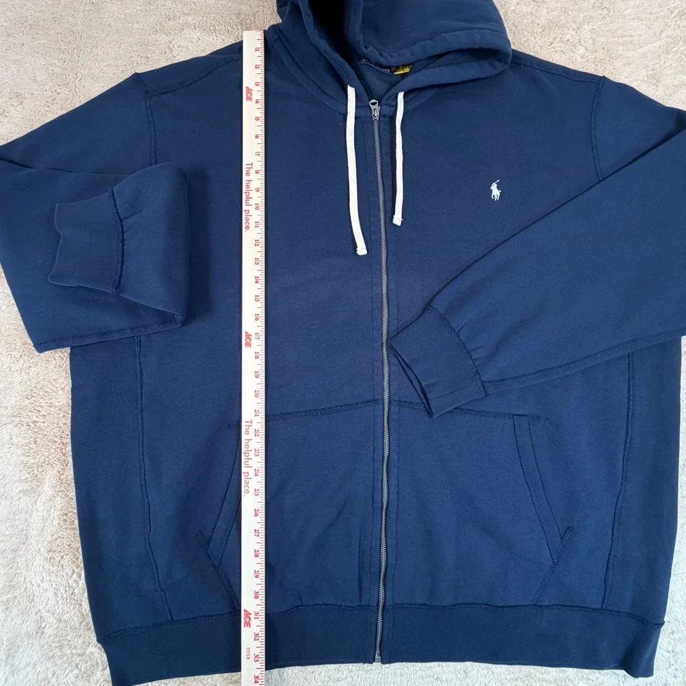 Polo Ralph Lauren Mens 4XLT Full Zip Hoodie Navy Blue Pony Logo Big & Tall NWOT